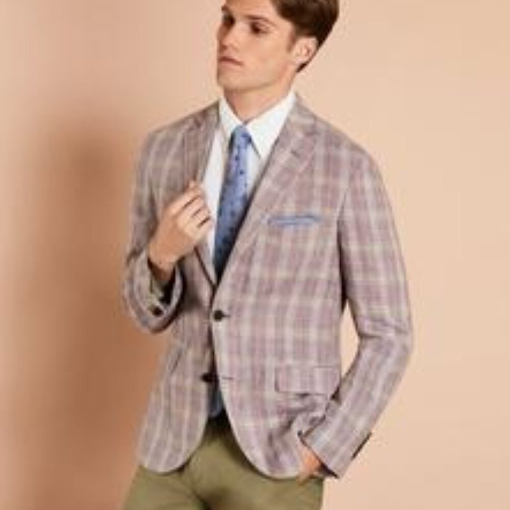 Brooks Brothers Plaid Linen Sport Coat